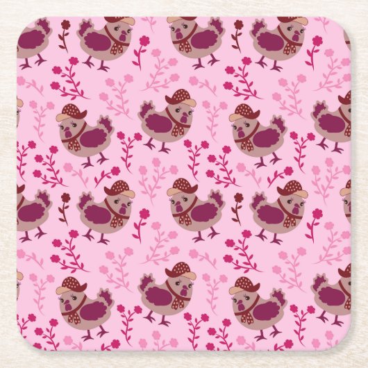 Niedliche Hühner Rechteckiger Pappuntersetzer (Vorderseite)