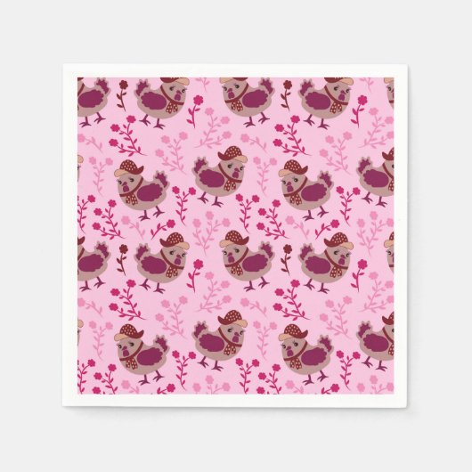 Niedliche Hühner Serviette (Vorderseite)