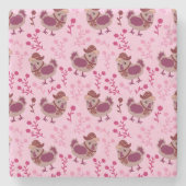 Niedliche Hühner Steinuntersetzer (Vorderseite)