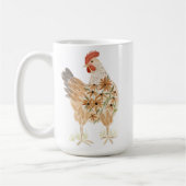 Niedliche Hühner-Tasse Aquarellfarben-Blume Kaffeetasse (Links)