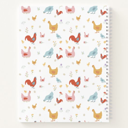 Niedliche Hühner und Baby Chicks Journal Notizblock (Rückseite)