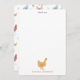 Niedliche Hühner und Babyhühner Dankeskarte