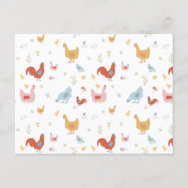 Niedliche Hühner und Babyhühner Feiertagspostkarte