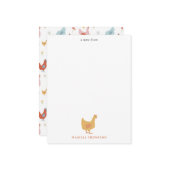 Niedliche Hühner und Babyhühner Mitteilungskarte (Vorderseite/Rückseite Beispiel)