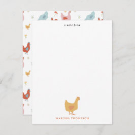 Niedliche Hühner und Babyhühner Mitteilungskarte