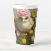 Niedliche Hühner und Blume Frühjahr Milchtasse (Vorderseite)