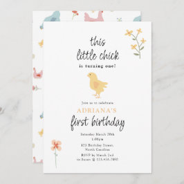 Niedliche Hühner und Küken, die sich einen Geburts Einladung