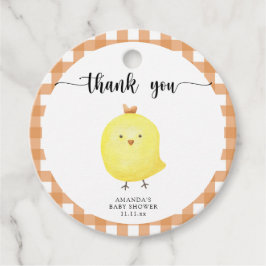 Niedliche Hühnerbaby-Dusche Danke Geschenkanhänger