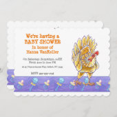 Niedliche HühnerBaby-Dusche Einladung (Vorne/Hinten)