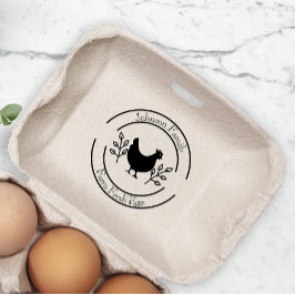 Niedliche Hühnerfarm Frische Eier Faltschachtel mi Gummistempel