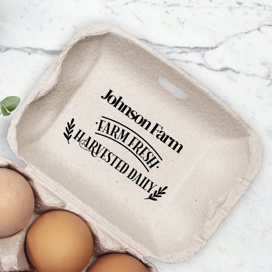 Niedliche Hühnerfarm Frische Eier Faltschachtel mi Gummistempel