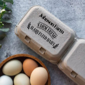 Niedliche Hühnerfarm Frische Eier Faltschachtel mi Gummistempel