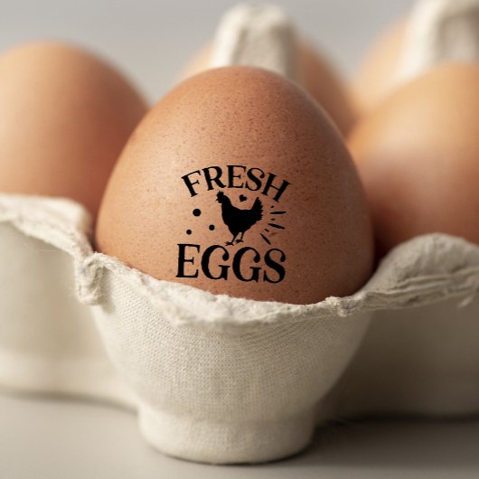 Niedliche Hühnerfarm Frische Eier Gummistempel