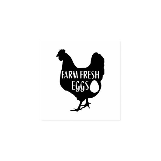 Niedliche Hühnerfarm - Karton mit frischen Eiern Gummistempel (Prägung)