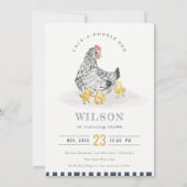 Niedliche Hühnerfarm Wasserfarbener Kindergeburtst Dankeskarte (Vorderseite)