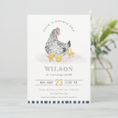 Niedliche Hühnerfarm Wasserfarbener Kindergeburtst Dankeskarte (Stehend Vorderseite)