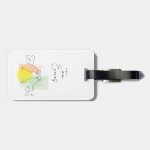 Niedliche Hühnerleine zeichnend Gepäckmarke Gepäckanhänger (Rückseite horizontal)