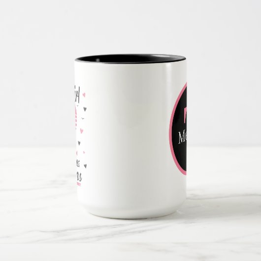 niedliche Hühnerliebhaber fügen Monogramm hinzu Tasse (Zentrum)