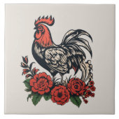 Niedliche Hühnerliebhaber Land Fliese (Vorderseite)