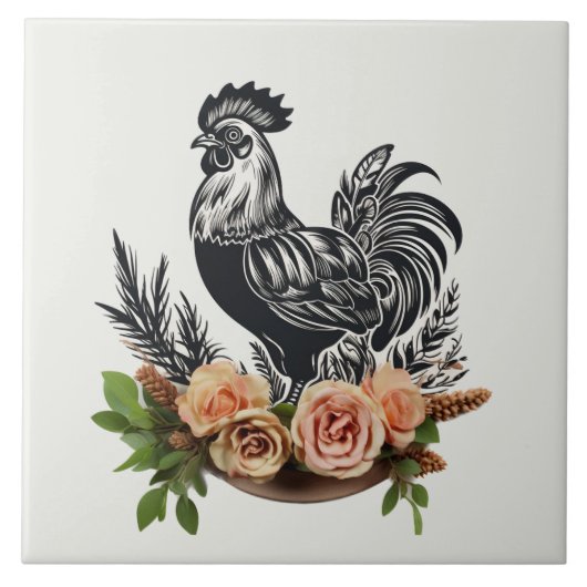 Niedliche Hühnerliebhaber Land Fliese (Vorderseite)