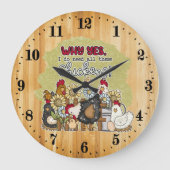 niedliche Hühnerliebhaber Landhaus Große Wanduhr (Vorderseite)