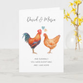 Niedliche Hühnerpaare Liebe Ihr ewiges Jubiläum Karte (Gelbe Blume)