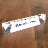 Niedliche Hühnerportraits Personalisierter Schreib Namensplakette (Seite)