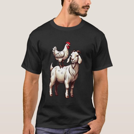 Niedliche Hühnerziege T-Shirt (Vorderseite)