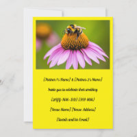 Niedliche Hummel auf Lila Hochzeit
