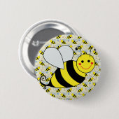 Niedliche Hummel-Biene mit Muster Button (Vorne & Hinten)