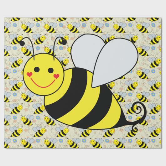 Niedliche Hummel-Biene mit Muster Geschenkpapier (Flach)