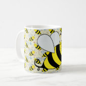 Niedliche Hummel-Biene mit Muster Kaffeetasse (Vorderseite Links)