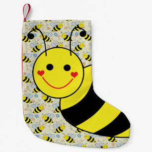 Niedliche Hummel-Biene mit Muster Kleiner Weihnachtsstrumpf