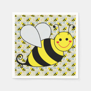 Niedliche Hummel-Biene mit Muster Serviette