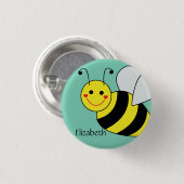 Niedliche Hummel-Biene personalisiert Button (Vorne & Hinten)