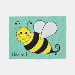Niedliche Hummel-Biene personalisiert Fleecedecke