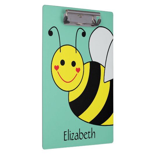 Niedliche Hummel-Biene personalisiert Klemmbrett (Rechts)