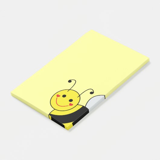 Niedliche Hummel-Biene Post-it Klebezettel (angewinkelt)