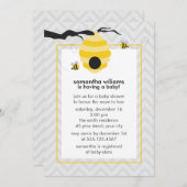 Niedliche Hummel-Bienen-Baby-Dusche Einladung (Vorne/Hinten)