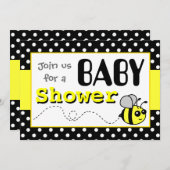 Niedliche Hummel-Bienen-gelbe und schwarze Einladung (Vorne/Hinten)