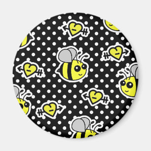 Niedliche Hummel-Bienen-gelber und schwarzer Magnet
