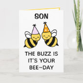 Niedliche Hummel Bienenkind Son Happy Geburtstag Dankeskarte (Vorderseite)