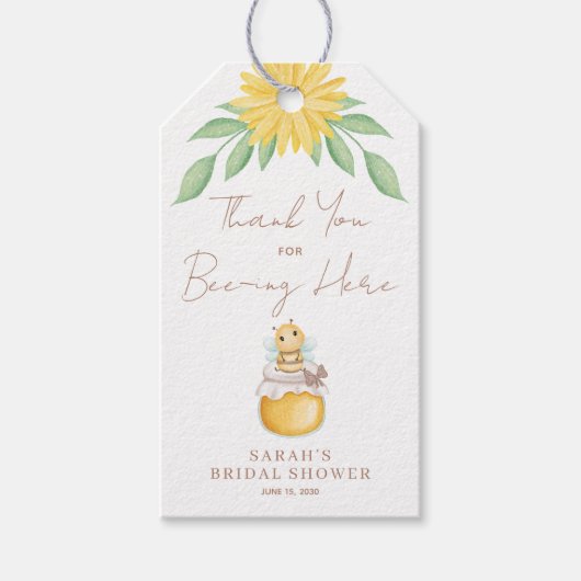 Niedliche Hummel gelb Danke Gender Neutral Geschenkanhänger (Vorderseite)