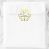 Niedliche Hummel Honey Pot Floral Baby Dusche Gefa Runder Aufkleber (Tasche)