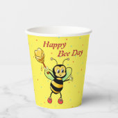 Niedliche Hummel mit Herz & Konfetti Geburtstag Pappbecher (Vorderseite)