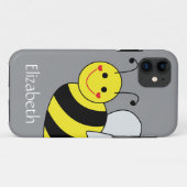Niedliche Hummel Personalisiert Grau Case-Mate iPhone Hülle (Rückseite (Horizontal))