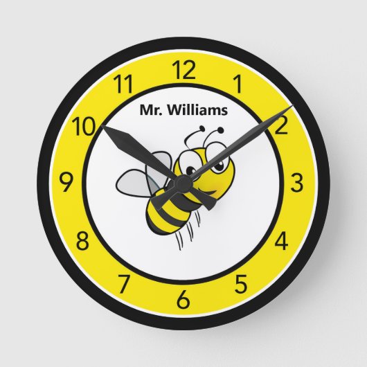 Niedliche Hummel Runde Wanduhr (Vorderseite)