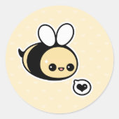 Niedliche Hummel Runder Aufkleber (Vorderseite)