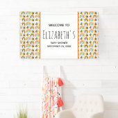 Niedliche Hummel und Regenbogen Muster Babydusche Banner (Insitu)