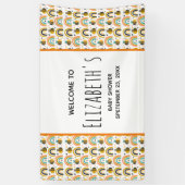 Niedliche Hummel und Regenbogen Muster Babydusche Banner (Vertikal)